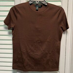 Lauren by Ralph Lauren petite t-shirt size XS in Brown